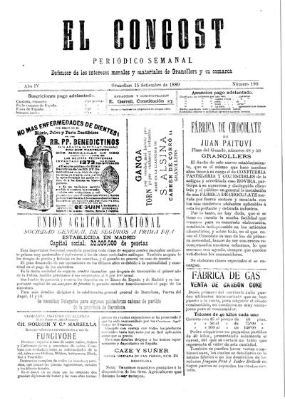 El Congost, 15/9/1889 [Exemplar]