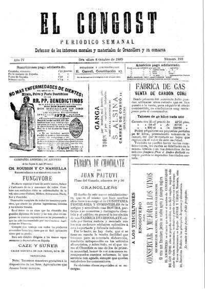 El Congost, 6/10/1889 [Exemplar]