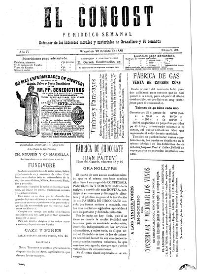 El Congost, 20/10/1889 [Exemplar]