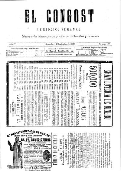 El Congost, 3/11/1889 [Exemplar]