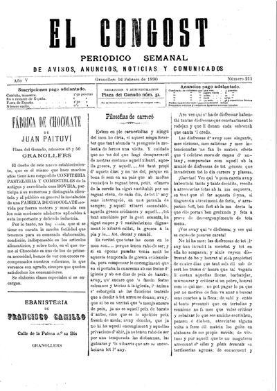 El Congost, 16/2/1890 [Exemplar]