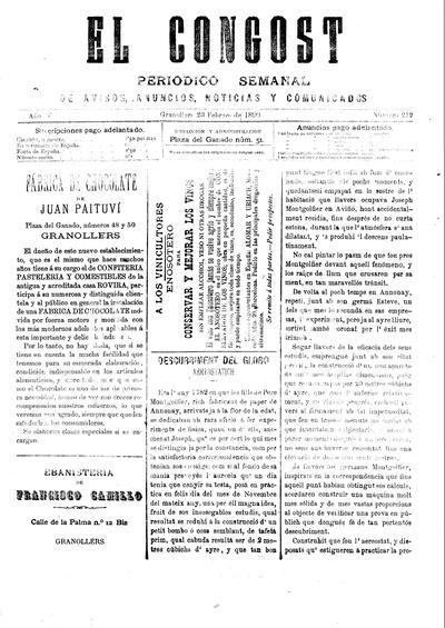 El Congost, 23/2/1890 [Exemplar]