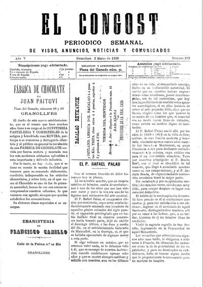 El Congost, 2/3/1890 [Exemplar]