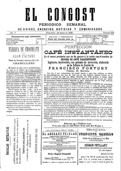 El Congost, 23/3/1890 [Exemplar]