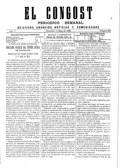 El Congost, 11/5/1890 [Exemplar]