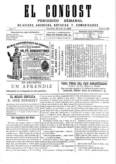 El Congost, 22/6/1890 [Exemplar]