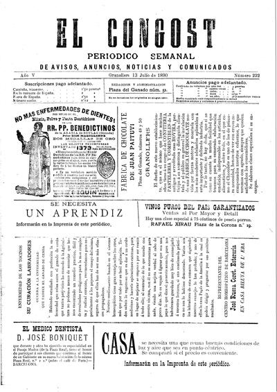 El Congost, 13/7/1890 [Issue]