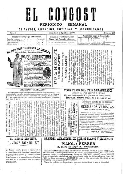 El Congost, 3/8/1890 [Issue]