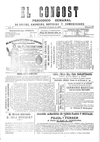 El Congost, 17/8/1890 [Issue]