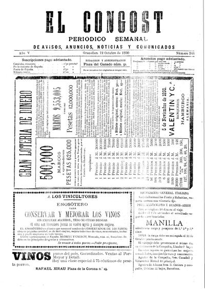 El Congost, 12/10/1890 [Issue]