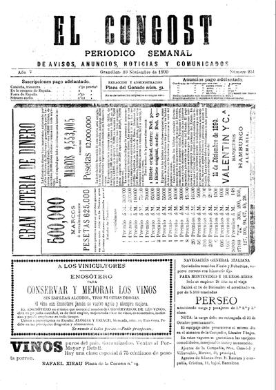 El Congost, 23/11/1890 [Issue]