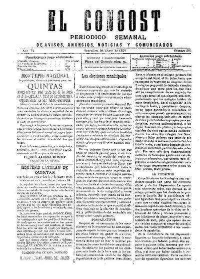 El Congost, 25/1/1891 [Issue]