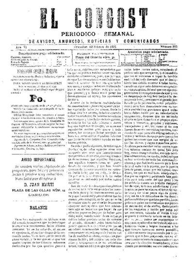 El Congost, 22/2/1891 [Issue]