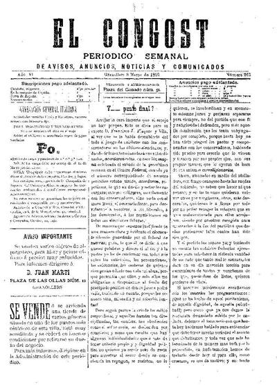 El Congost, 8/3/1891 [Issue]