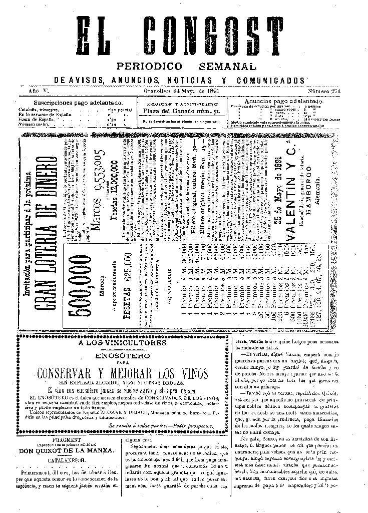 El Congost, 24/5/1891 [Issue]