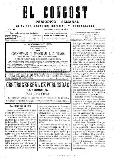 El Congost, 28/6/1891 [Issue]