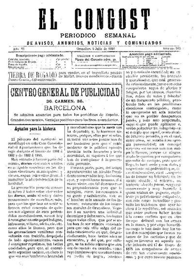 El Congost, 5/7/1891 [Issue]