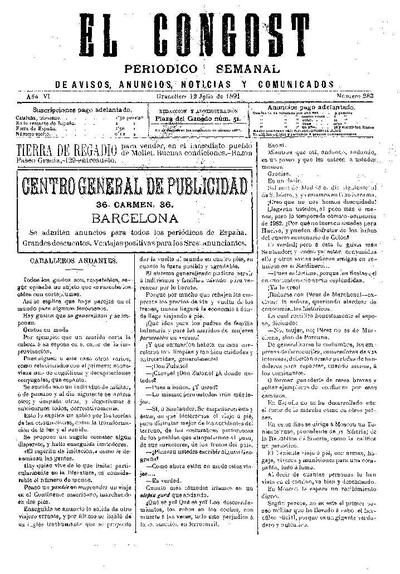 El Congost, 12/7/1891 [Issue]