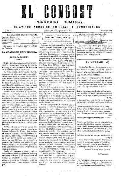 El Congost, 23/8/1891 [Issue]