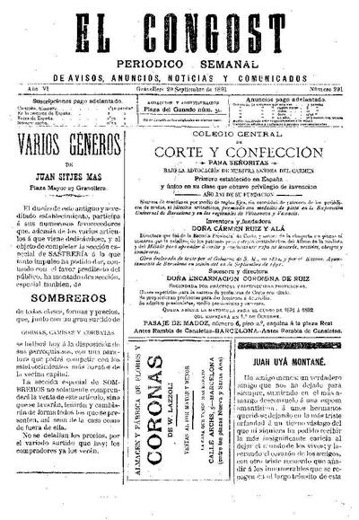 El Congost, 20/9/1891 [Issue]