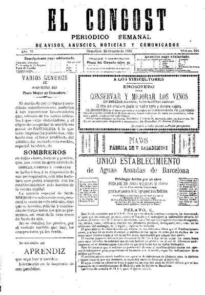 El Congost, 25/10/1891 [Issue]