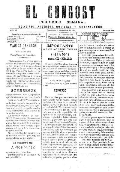 El Congost, 8/11/1891 [Issue]