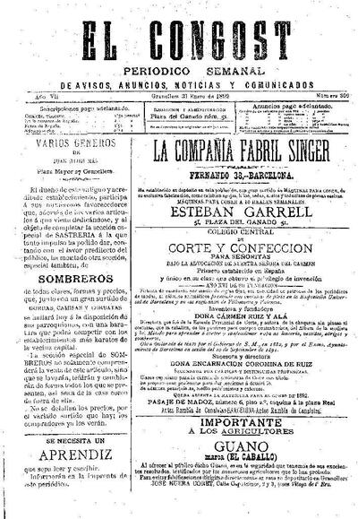 El Congost, 31/1/1892 [Issue]