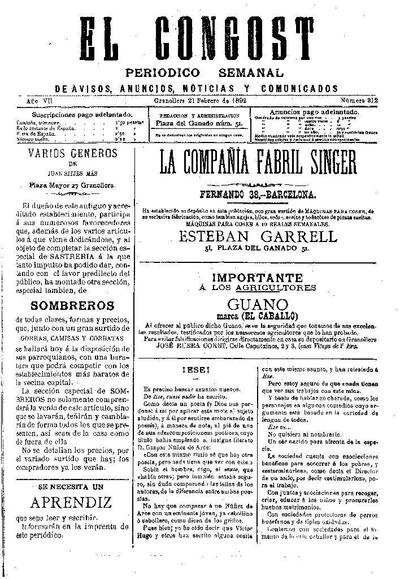 El Congost, 21/2/1892 [Issue]