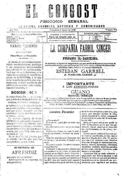 El Congost, 6/3/1892 [Issue]