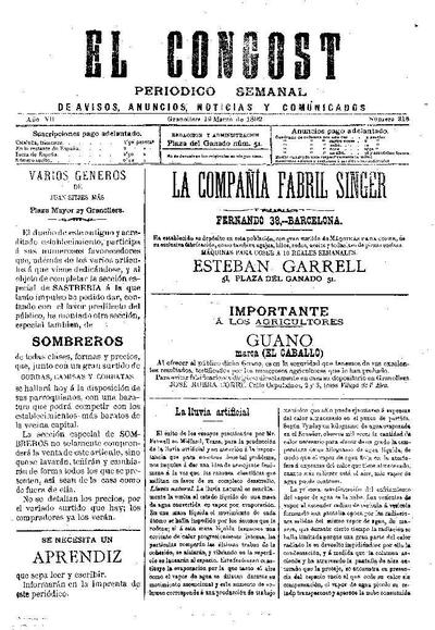 El Congost, 19/3/1892 [Issue]