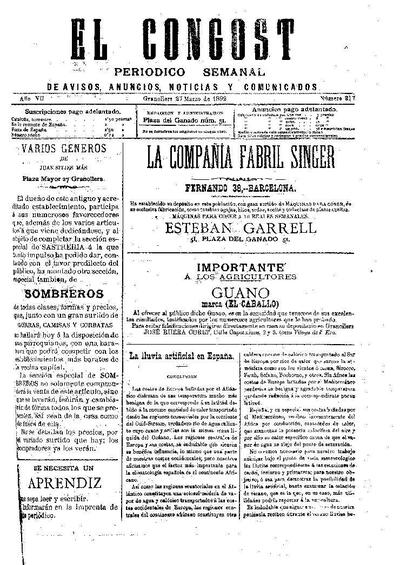 El Congost, 27/3/1892 [Issue]