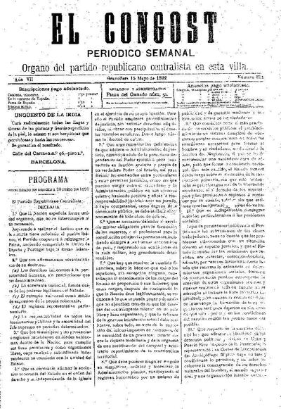 El Congost, 15/5/1892 [Issue]