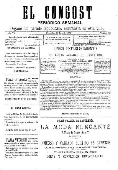 El Congost, 10/7/1892 [Issue]