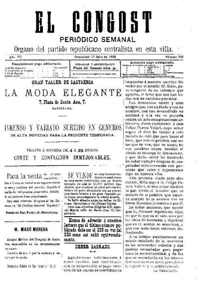 El Congost, 17/7/1892 [Issue]