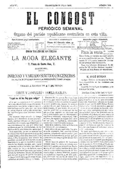 El Congost, 31/7/1892 [Issue]