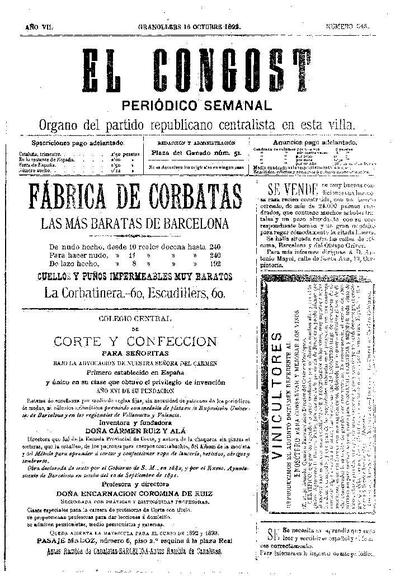 El Congost, 16/10/1892 [Issue]