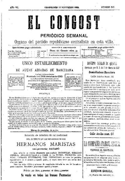 El Congost, 13/11/1892 [Issue]