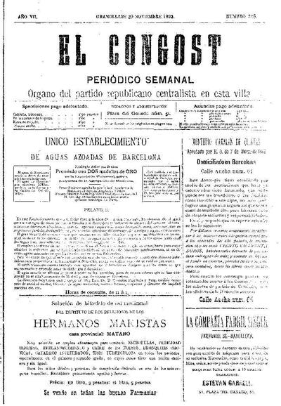 El Congost, 20/11/1892 [Issue]