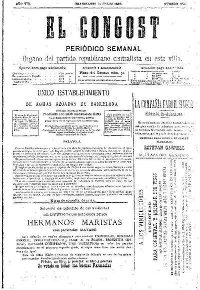 El Congost, 15/1/1893 [Issue]