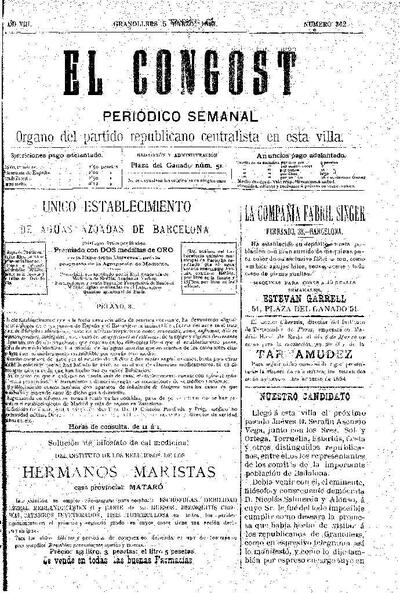 El Congost, 5/3/1893 [Issue]