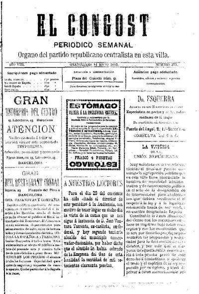 El Congost, 14/5/1893 [Issue]