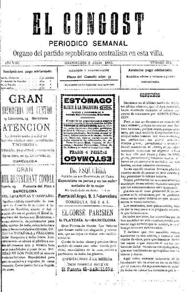 El Congost, 2/7/1893 [Issue]