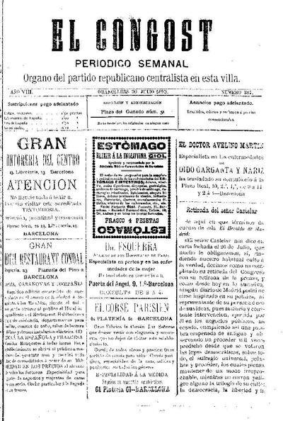 El Congost, 30/7/1893 [Issue]