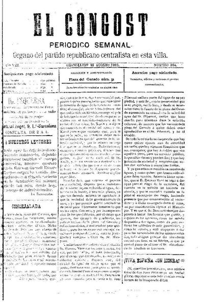 El Congost, 23/8/1893 [Issue]