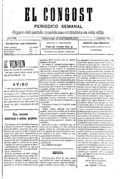 El Congost, 10/9/1893 [Issue]