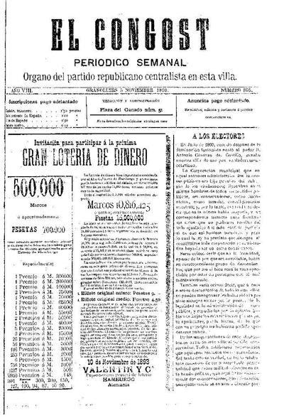 El Congost, 5/11/1893 [Issue]