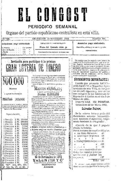 El Congost, 12/11/1893 [Issue]