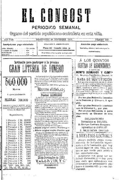 El Congost, 26/11/1893 [Issue]