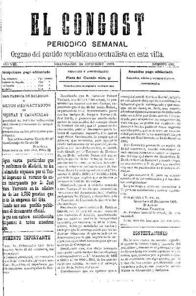 El Congost, 24/12/1893 [Issue]