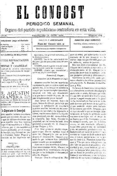 El Congost, 14/1/1894 [Issue]